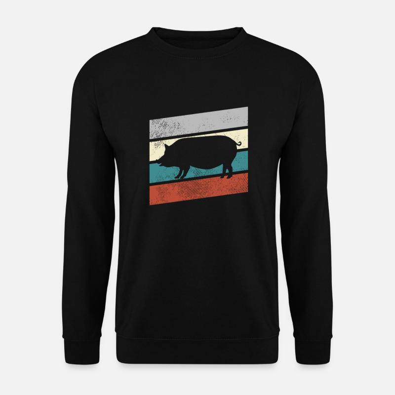 Schwein Retro - Unisex Pullover - Schwarz