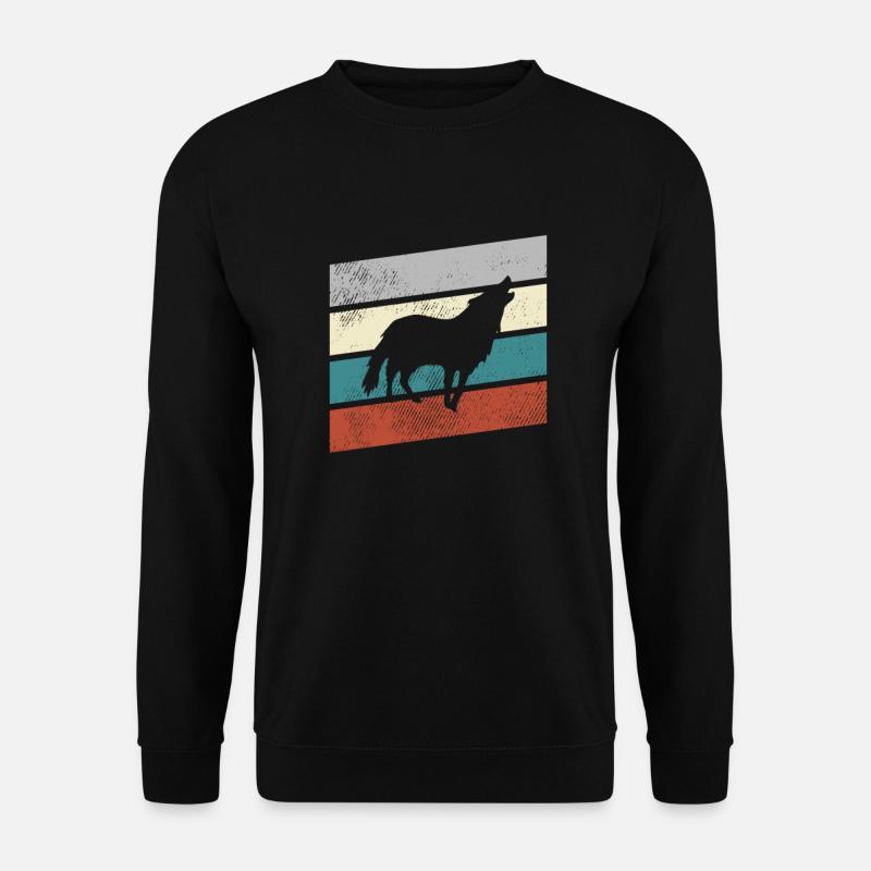Wolf Retro - Unisex Sweatshirt - black