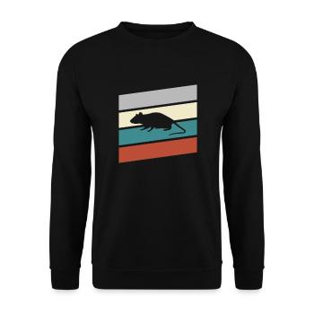 Maus Retro - Unisex Pullover - Schwarz - Vorne - Alina (178cm) & Michal (187cm)