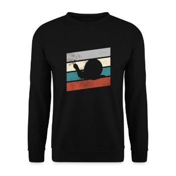 Snail Retro - Unisex Sweatshirt - black - Front - Alina (178cm) & Michal (187cm)