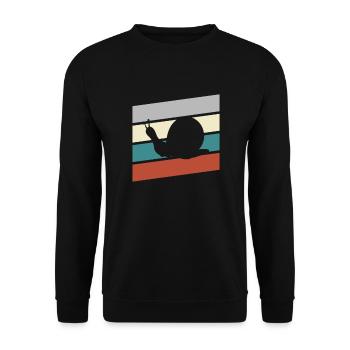Snail Retro - Unisex Sweatshirt - black - Front - Alina (178cm) & Michal (187cm)