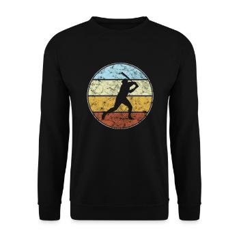 baseball retro - Unisex Pullover - Schwarz - Vorne - Alina (178cm) & Michal (187cm)