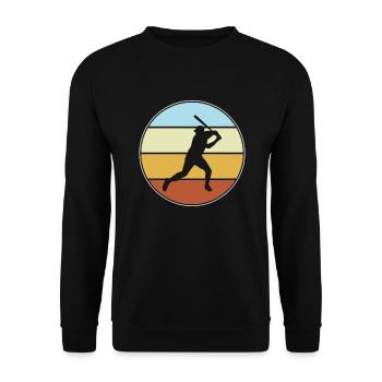 baseball retro - Unisex Pullover - Schwarz - Vorne - Alina (178cm) & Michal (187cm)
