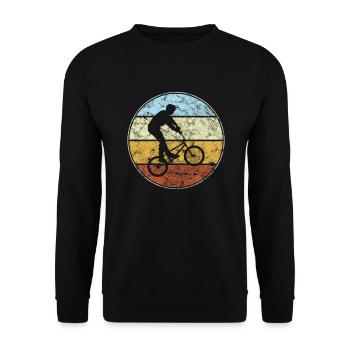 bmx retro - Unisex Pullover - Schwarz - Vorne - Alina (178cm) & Michal (187cm)