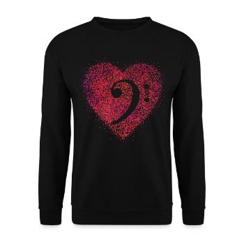 Bass clef clef bass singer cello - Unisex Sweatshirt - black - Front - Alina (178cm) & Michal (187cm)