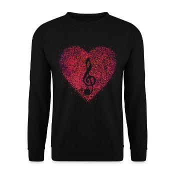 Treble clef, clef, soprano, singer - Unisex Sweatshirt - black - Front - Alina (178cm) & Michal (187cm)