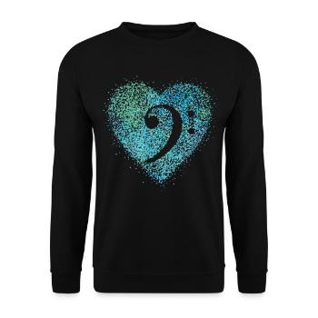 Bass clef bass singer cello music teacher - Unisex Sweatshirt - black - Front - Alina (178cm) & Michal (187cm)