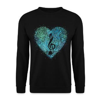 Treble clef, soprano, singer, violin, orchestra - Unisex Sweatshirt - black - Front - Alina (178cm) & Michal (187cm)