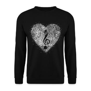 Treble clef, soprano, chanteuse, orchestre, musicien - Sweat-shirt Unisexe - noir - Devant - Alina (178cm) & Michal (187cm)