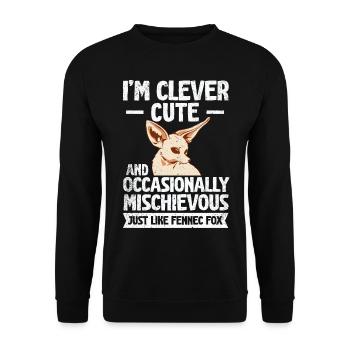 Fennec Fox Clever Mignon Fennec Foxes Propriétaire - Sweat-shirt Unisexe - noir - Devant - Alina (178cm) & Michal (187cm)