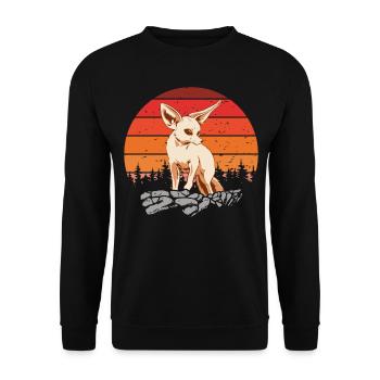Retro Vintage Fennec Fox Propriétaire Fennec Foxes - Sweat-shirt Unisexe - noir - Devant - Alina (178cm) & Michal (187cm)