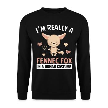 Ich Bin Wirklich Ein Fennec Fox Besitzer Fennec - Unisex Pullover - Schwarz - Vorne - Alina (178cm) & Michal (187cm)
