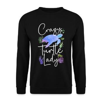 Sea Turtle Tortoise Watercolor - Unisex Pullover - Schwarz - Vorne - Alina (178cm) & Michal (187cm)