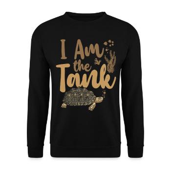 Sea Turtle Tortoise I Am The Tank - Unisex Sweatshirt - black - Front - Alina (178cm) & Michal (187cm)