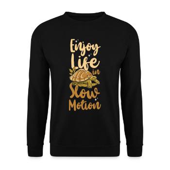 Sea Turtle Tortoise Enjoy Life In - Unisex Sweatshirt - black - Front - Alina (178cm) & Michal (187cm)