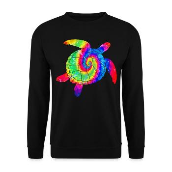 Tortue de mer Tie Dye - Sweat-shirt Unisexe - noir - Devant - Alina (178cm) & Michal (187cm)