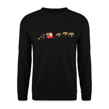 Sea Turtle Tortoise Christmas - Unisex Pullover - Schwarz - Vorne - Alina (178cm) & Michal (187cm)
