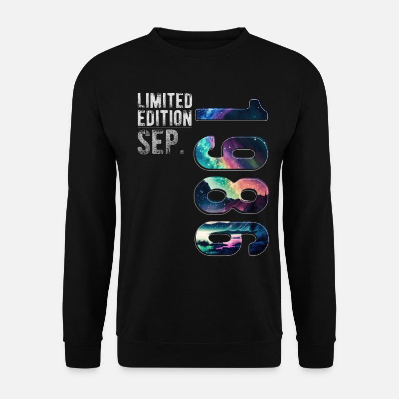Jahrgang 1986 September Geburtstag Nordlichter - Unisex Pullover - Schwarz