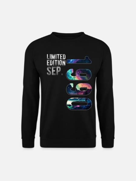 Jahrgang 1990 September Geburtstag Nordlichter - Unisex Pullover - Schwarz