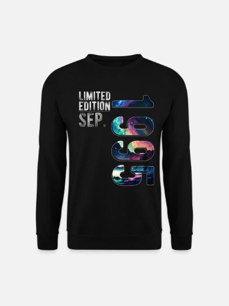 Jahrgang 1995 September Geburtstag Nordlichter - Unisex Pullover - Schwarz