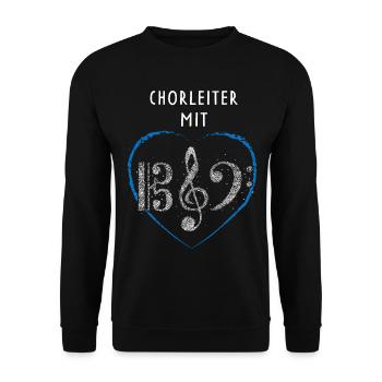 Chorleiter mit Herz Chor Musiker Musikverein - Unisex Pullover - Schwarz - Vorne - Alina (178cm) & Michal (187cm)