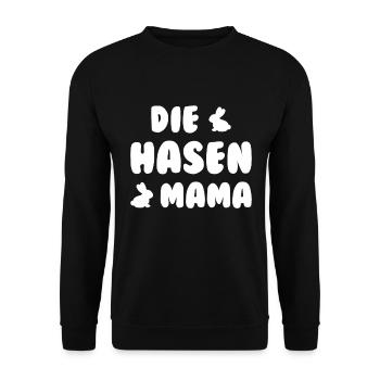 Die Hasen Mama Hase Kaninchen Mutter Haustier - Unisex Pullover - Schwarz - Vorne - Alina (178cm) & Michal (187cm)