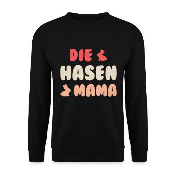 Die Hasen Mama Hase Kaninchen Mutter Haustier - Unisex Pullover - Schwarz - Vorne - Alina (178cm) & Michal (187cm)