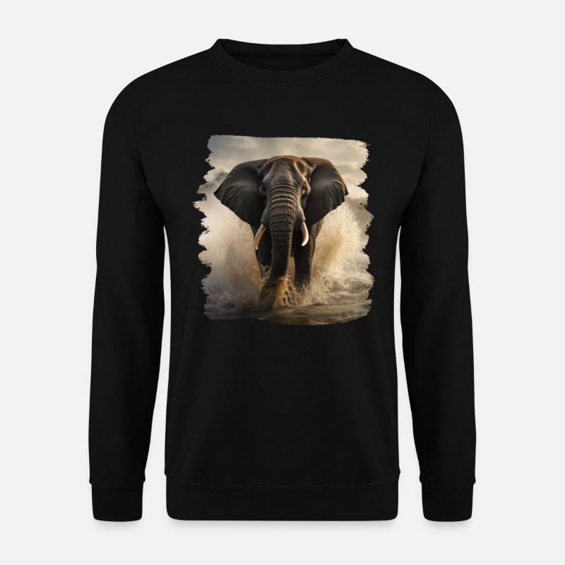 Elephant realistic elephant - Unisex Sweatshirt - black