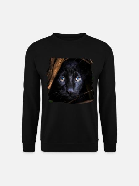 schwarzer Panther realistic Panther - Unisex Pullover - Schwarz