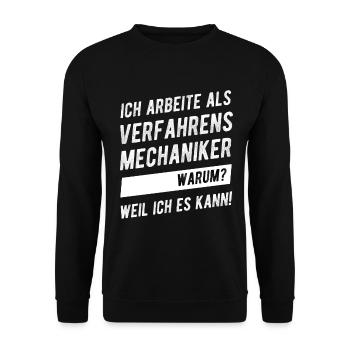 Verfahrensmechaniker Ausbildung Prüfung Bestanden - Unisex Pullover - Schwarz - Vorne - Alina (178cm) & Michal (187cm)