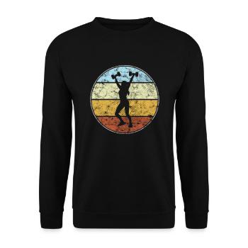 Fitness Retro - Unisex Sweatshirt - black - Front - Alina (178cm) & Michal (187cm)