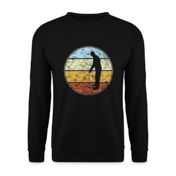 Golf Retro - Unisex Pullover - Schwarz - Vorne - Alina (178cm) & Michal (187cm)