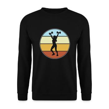 Fitness Retro - Unisex Sweatshirt - black - Front - Alina (178cm) & Michal (187cm)