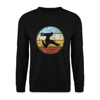 Parkour Retro - Unisex Pullover - Schwarz - Vorne - Alina (178cm) & Michal (187cm)