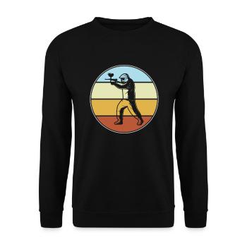 Paintball Rétro - Sweat-shirt Unisexe - noir - Devant - Alina (178cm) & Michal (187cm)