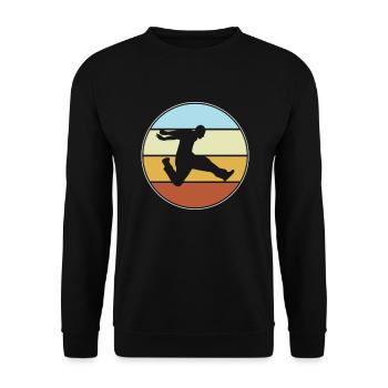 Parkour Retro - Unisex Pullover - Schwarz - Vorne - Alina (178cm) & Michal (187cm)