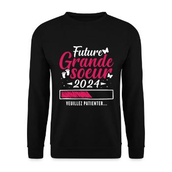 Future Grande Soeur 2024 Humour Cadeau - Sweat-shirt Unisexe - noir - Devant - Alina (178cm) & Michal (187cm)