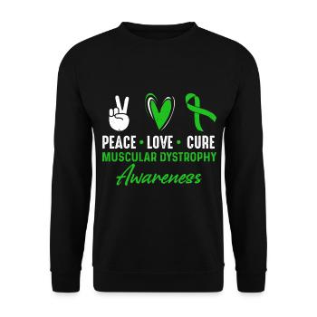 Peace, Love, Healing, Muscular Dystrophy, Consciousness - Unisex Sweatshirt - black - Front - Alina (178cm) & Michal (187cm)