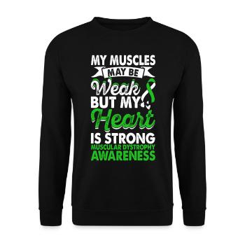 Les muscles peuvent être faibles. Mois de la - Sweat-shirt Unisexe - noir - Devant - Alina (178cm) & Michal (187cm)