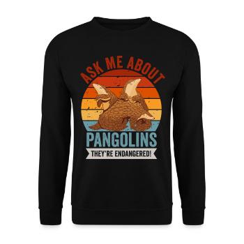 Fragen Sie Mich Nach Pangolins Besitzer Pangolin - Unisex Pullover - Schwarz - Vorne - Alina (178cm) & Michal (187cm)