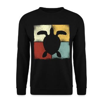 Sea Turtle Tortoise Retro Vintage - Sweat-shirt Unisexe - noir - Devant - Alina (178cm) & Michal (187cm)