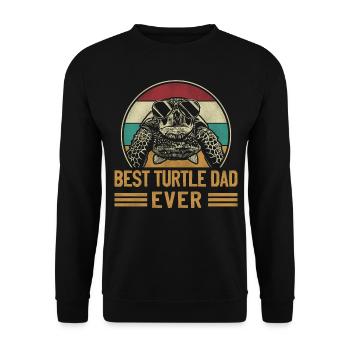 Tortue de mer Tortue Papa Rétro - Sweat-shirt Unisexe - noir - Devant - Alina (178cm) & Michal (187cm)