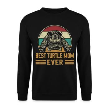 Tortue de mer Tortue Maman Rétro - Sweat-shirt Unisexe - noir - Devant - Alina (178cm) & Michal (187cm)