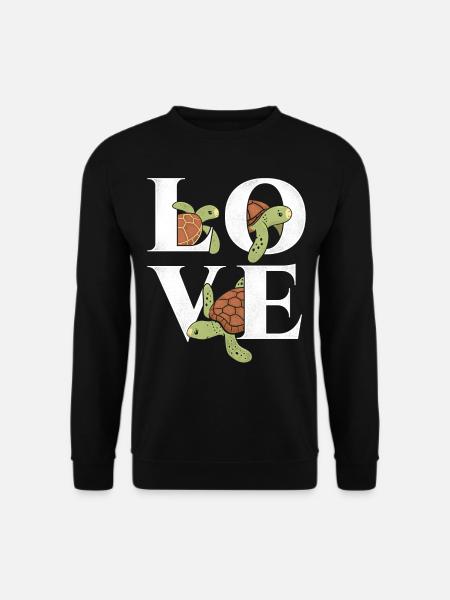 Sea Turtle Tortoise Love - Unisex Sweatshirt - black