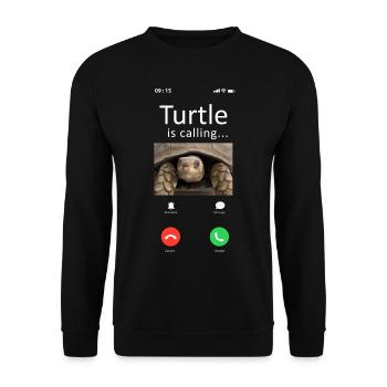 Sea Turtle Tortoise Phone Display - Unisex Sweatshirt - black - Front - Alina (178cm) & Michal (187cm)