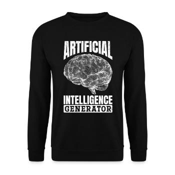 Artificial Intelligence Generator - Unisex Pullover - Schwarz - Vorne - Alina (178cm) & Michal (187cm)