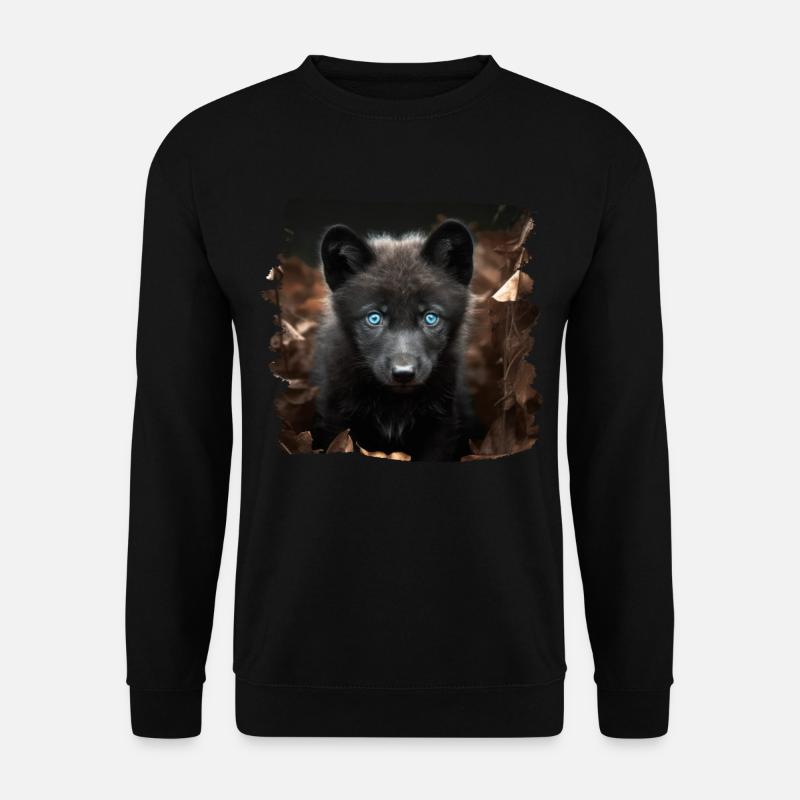 Wölfe realistic Wolf - Unisex Pullover - Schwarz