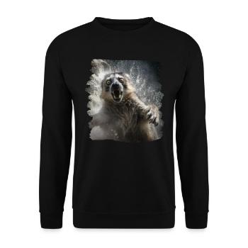 Lemurs Meerkat realistic Lemur - Unisex Sweatshirt - black - Front - Alina (178cm) & Michal (187cm)