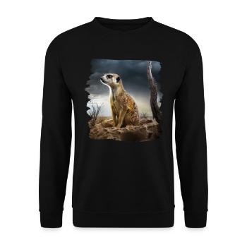 Lemurs Meerkat realistic Lemur - Unisex Sweatshirt - black - Front - Alina (178cm) & Michal (187cm)