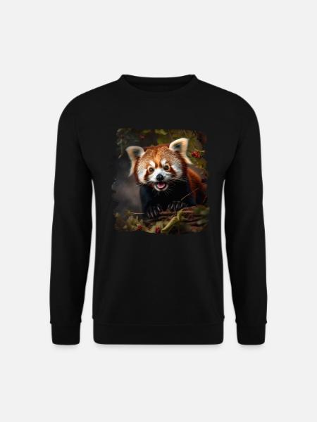 Kleiner Panda realistic Roter Panda Pandas - Unisex Pullover - Schwarz